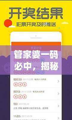 管家婆一码必中,揭秘EFY311.37新版本精准解析