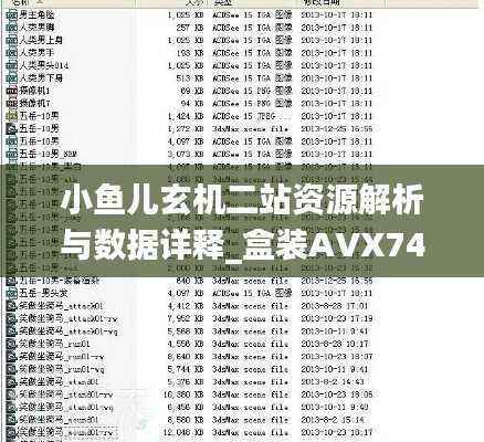 小鱼儿玄机二站资源解析与数据详释_盒装AVX742.04版
