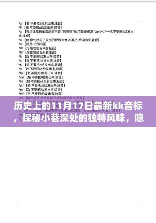 隐藏版历史揭秘,新KK音标之旅,探秘小巷深处的独特风味之11月17日篇章