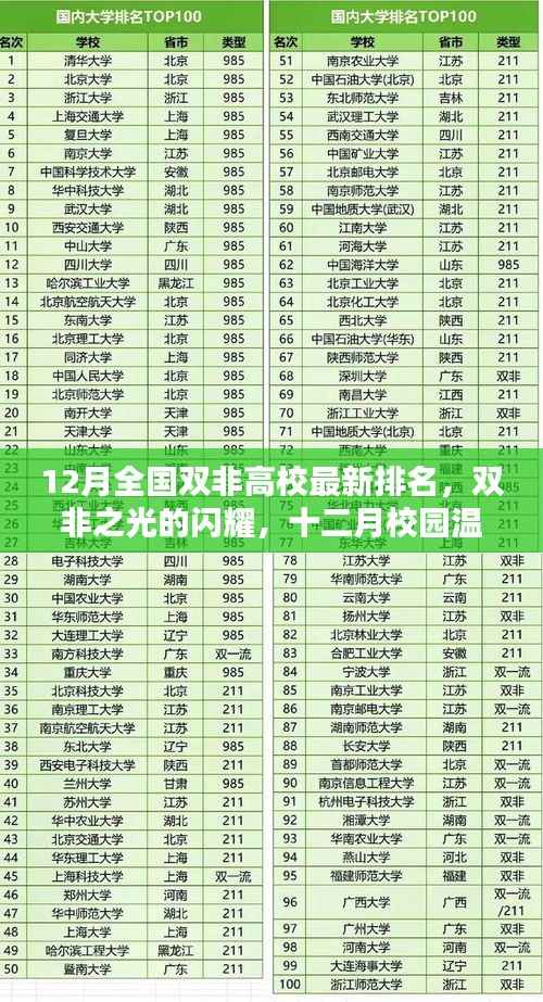 十二月全国双非高校排名揭晓,双非之光的校园温情闪耀记