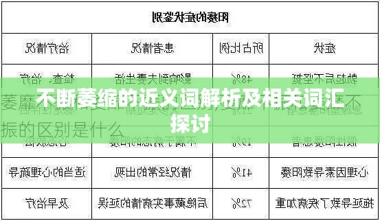 不断萎缩的近义词解析及相关词汇探讨