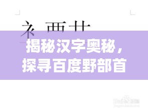 揭秘汉字奥秘,探寻百度野部首背后的故事